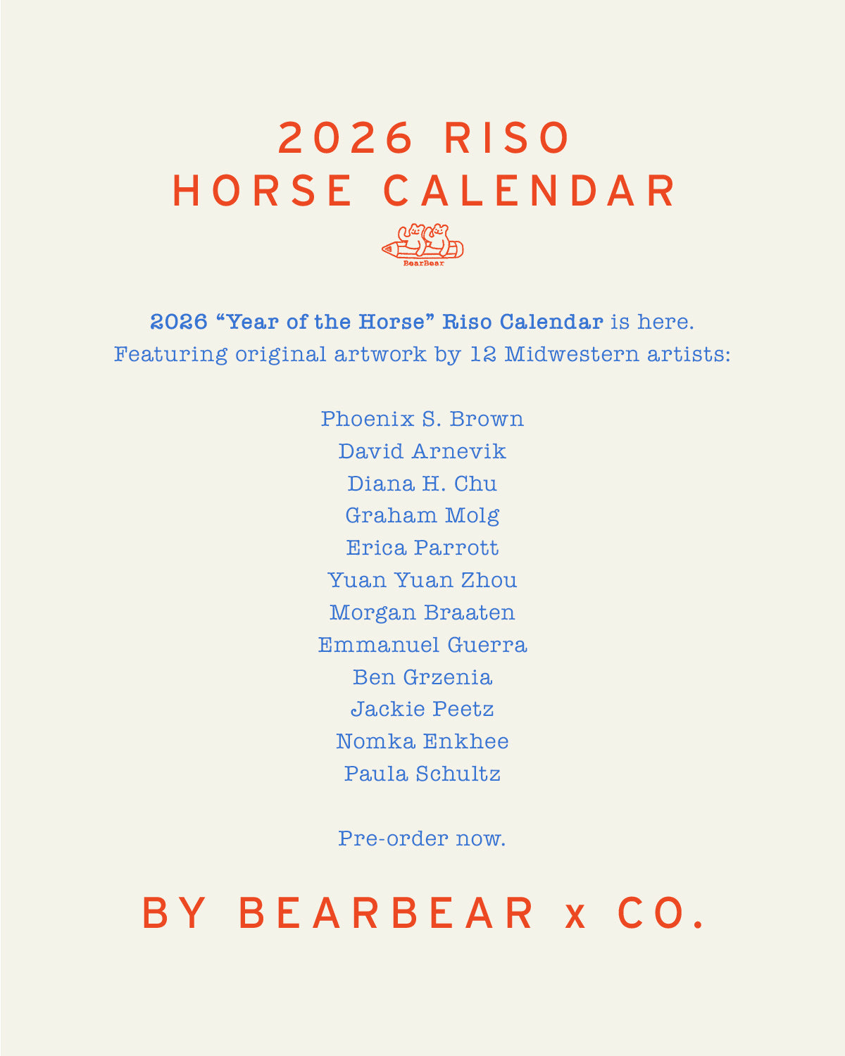 2026 Year of the Horse Riso Calendar