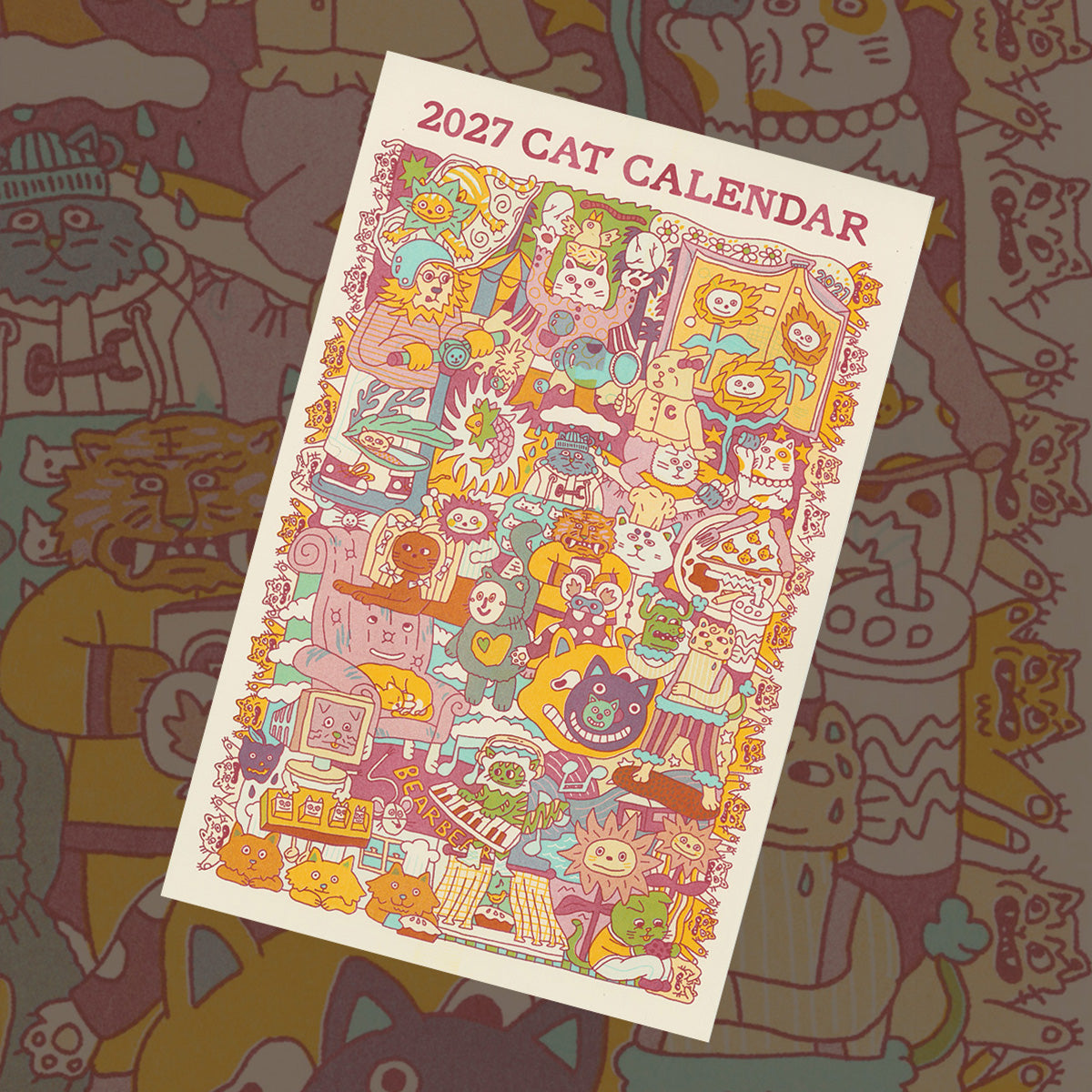 2027 Risograph Cat Calendar