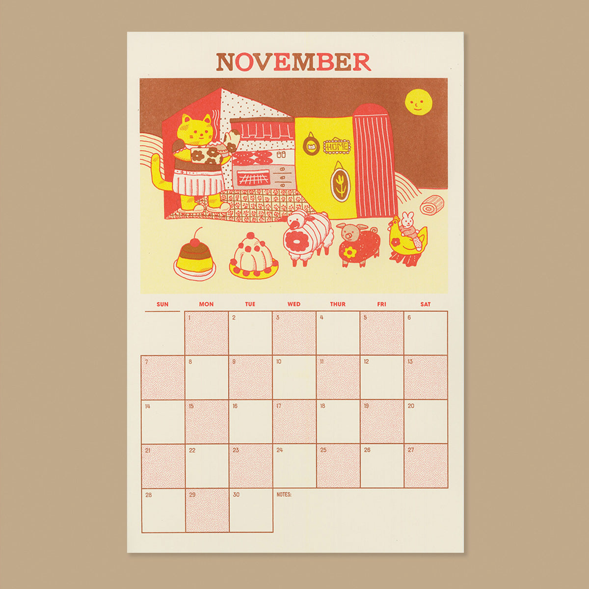 2027 Risograph Cat Calendar