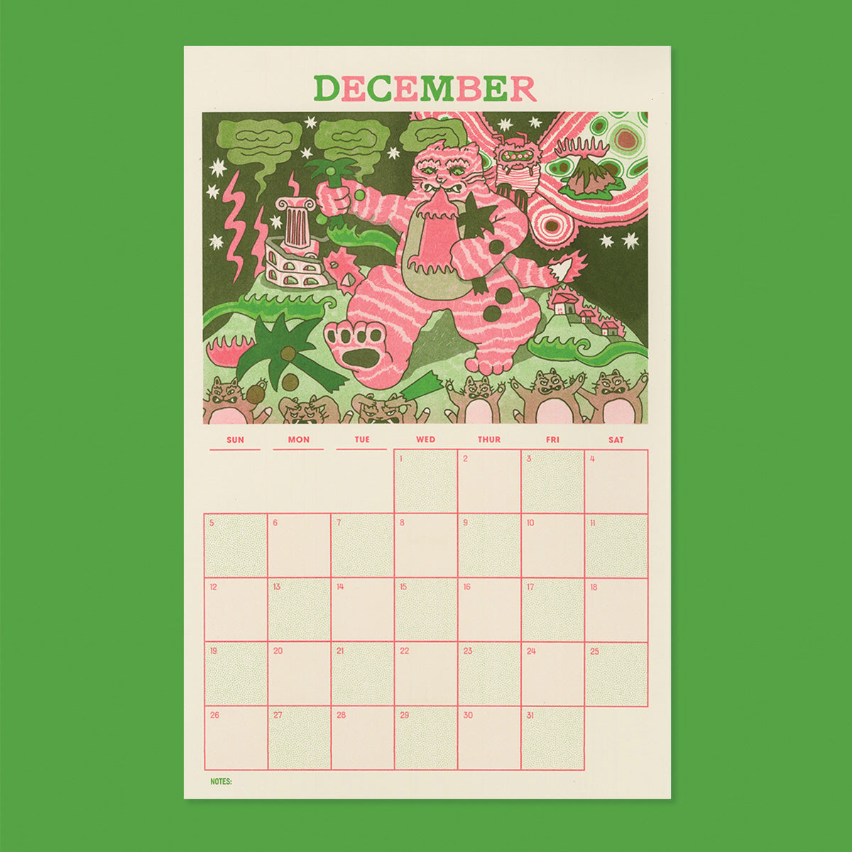 2027 Risograph Cat Calendar