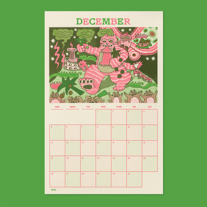 2027 Risograph Cat Calendar