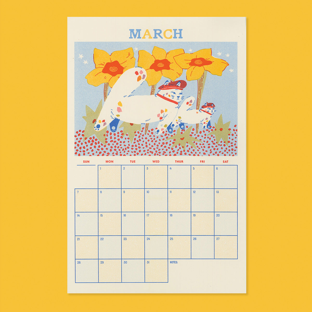 2027 Risograph Cat Calendar