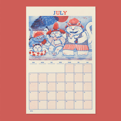 2027 Risograph Cat Calendar