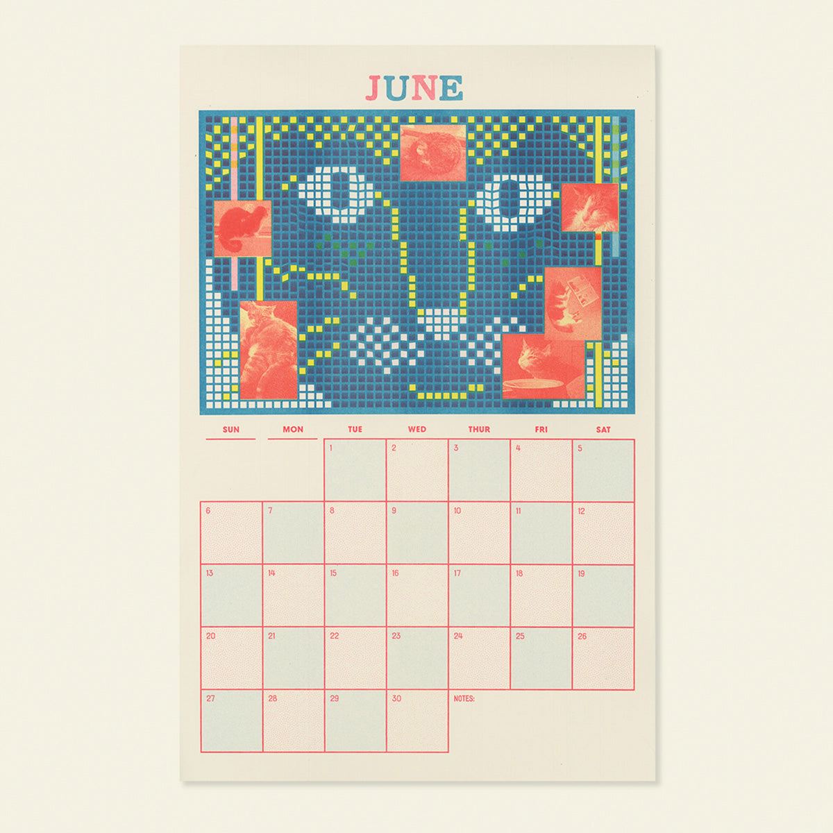 2027 Risograph Cat Calendar