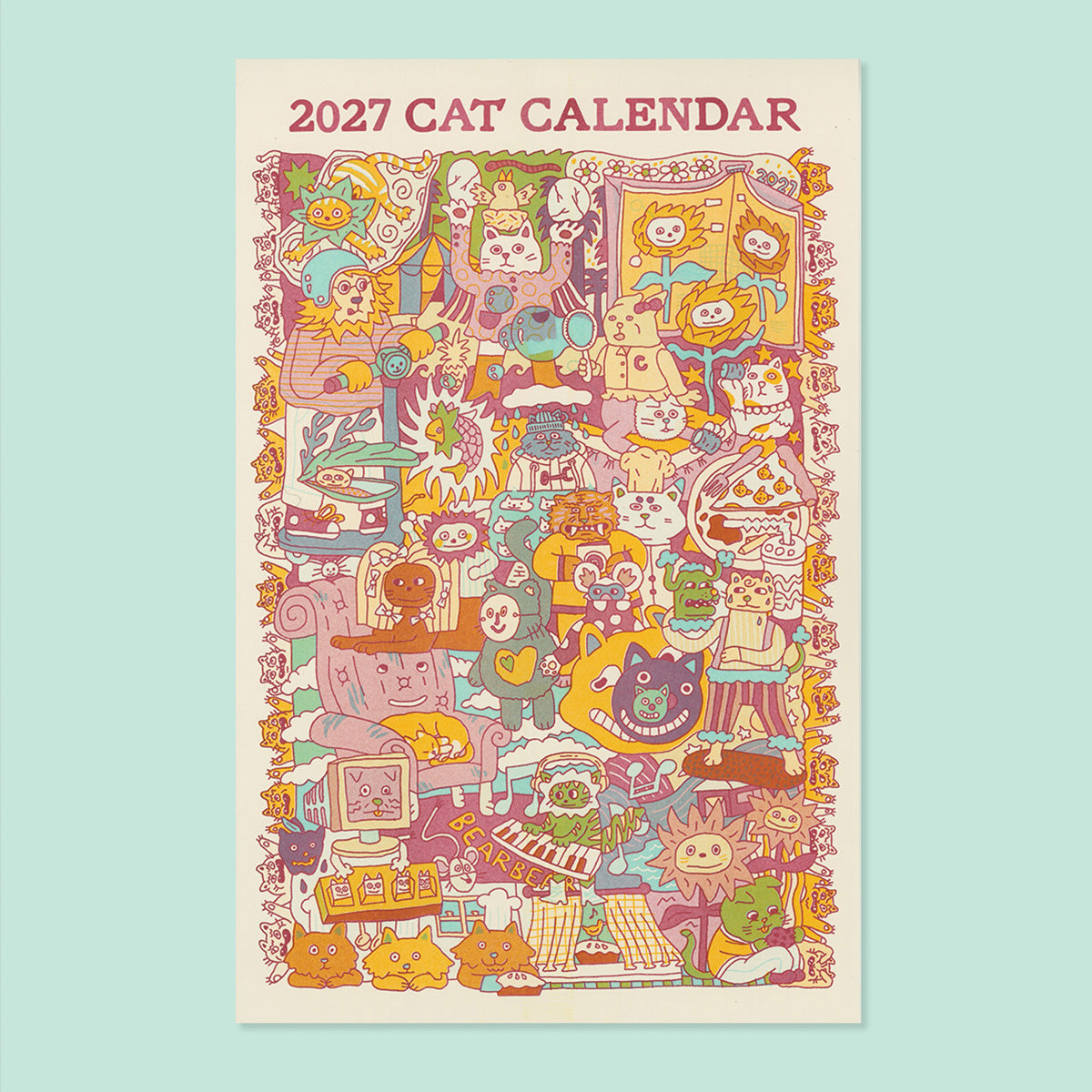 2027 Risograph Cat Calendar