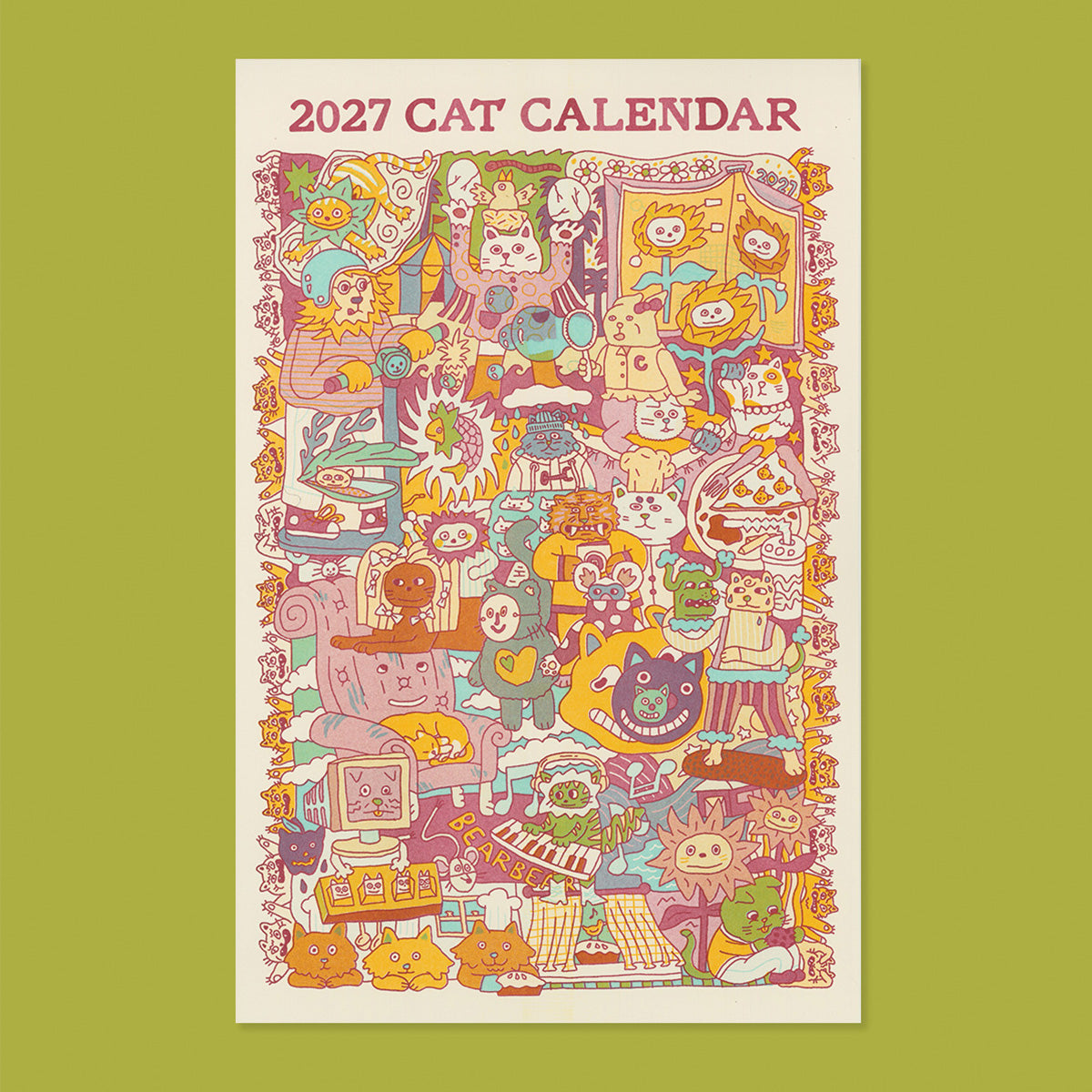 2027 Risograph Cat Calendar